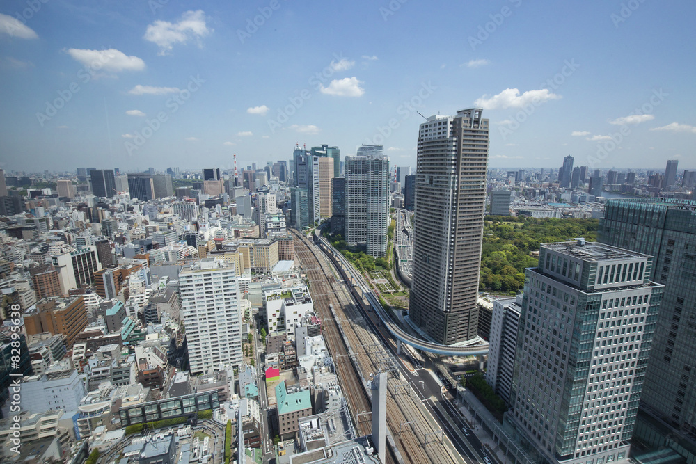 Obraz premium 東京 汐留方面の眺め