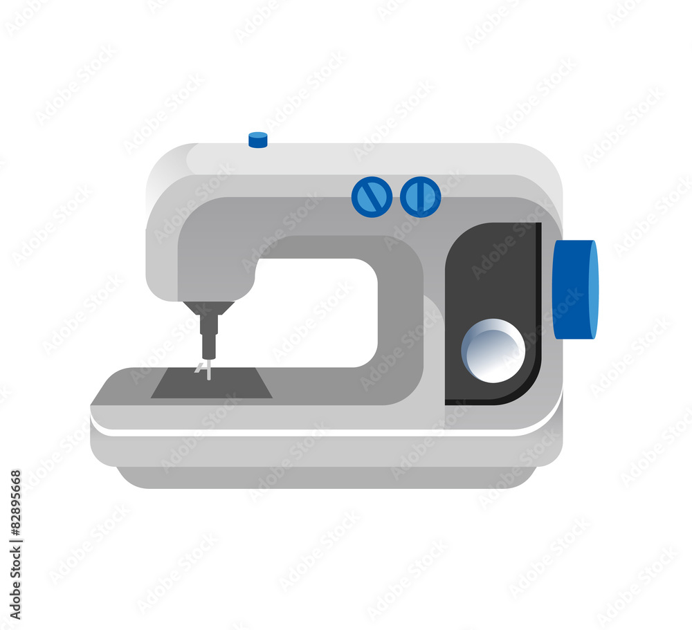 Vector flat sewing machine icon Vector flat sewing machine icon