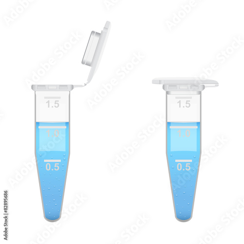  Eppendorf tubes with colored solution and bubbles