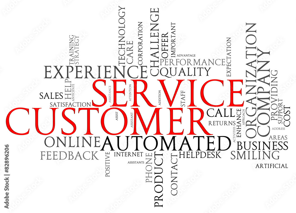 Obraz premium Customer service wordcloud