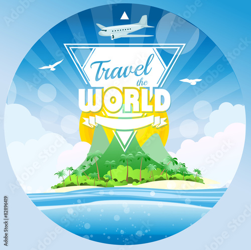 Travel the world tropical background