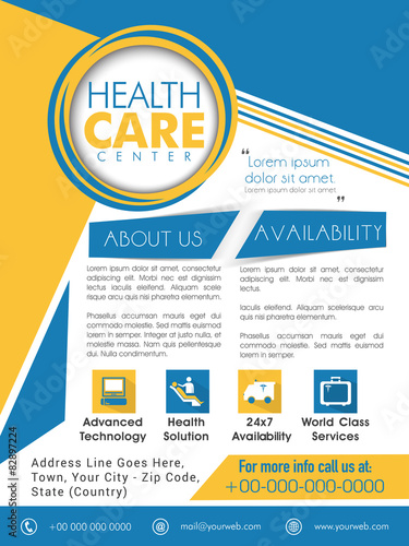 Health Care Center Template, Brochure or Flyer.