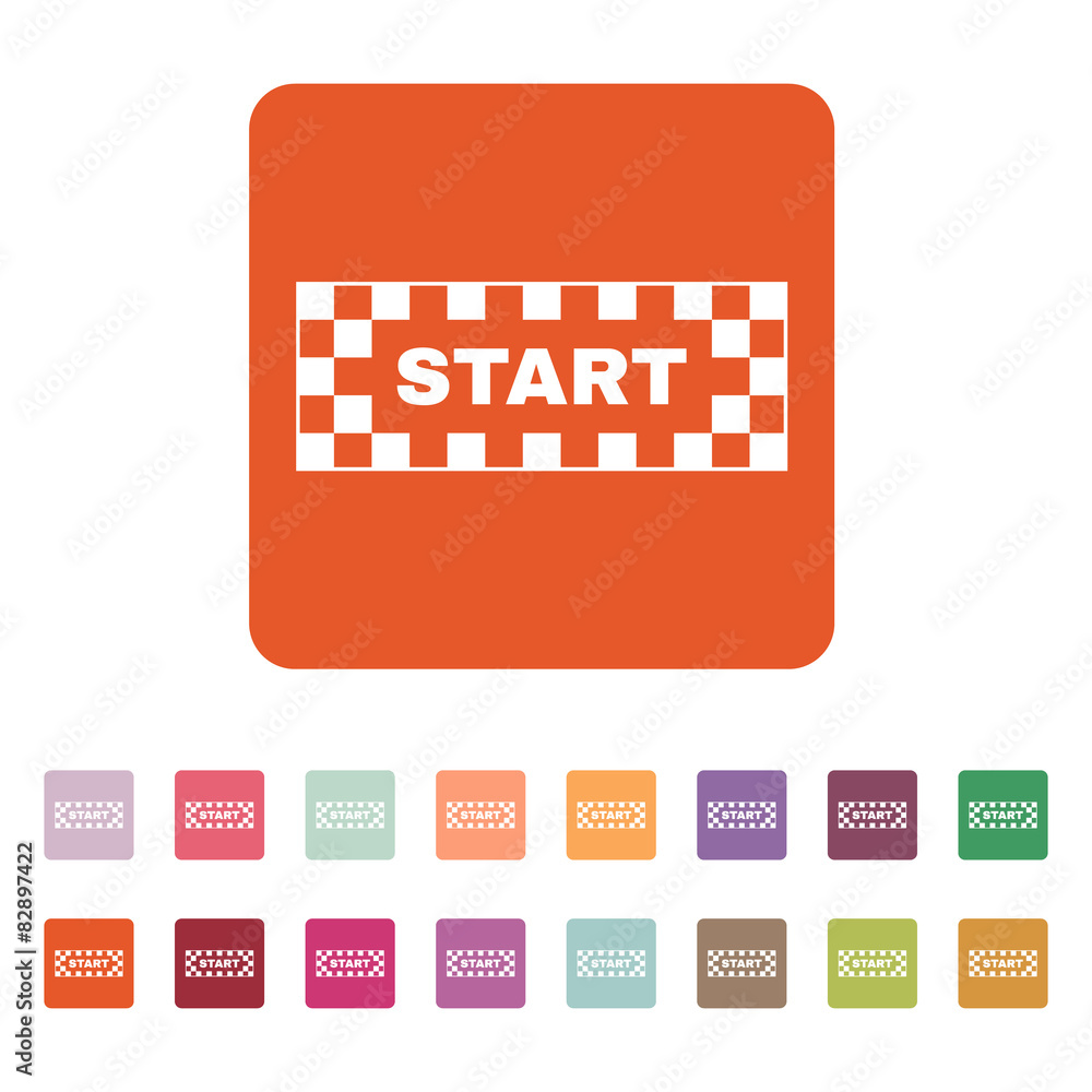 The start icon. Start symbol. Flat The start icon. Start symbol. Flat