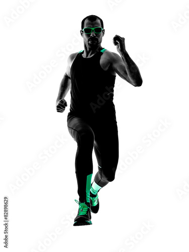 man runner running jogging jogger silhouette © snaptitude