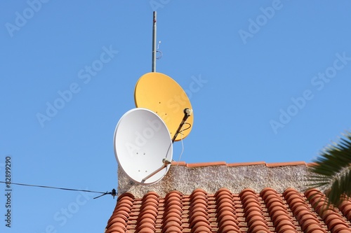 satellite dish on the roof photo