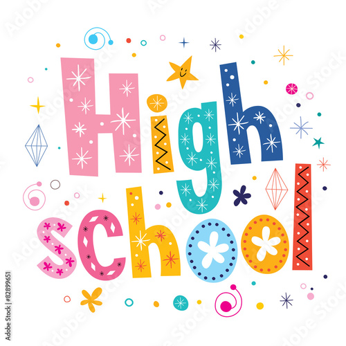 high school decorative lettering text