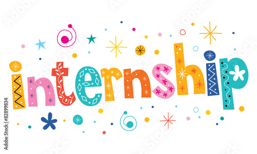 internship text decorative lettering type design