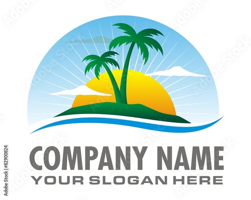 sunrise island logo image vector