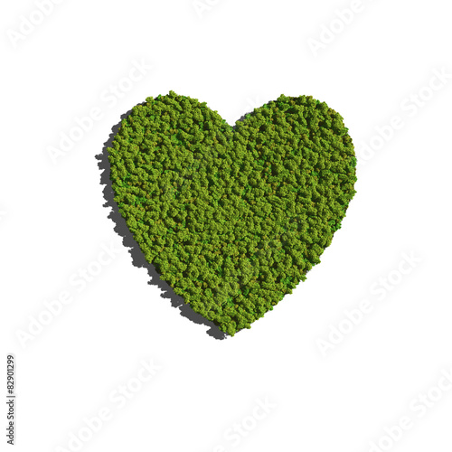 heart create by tree with white background
