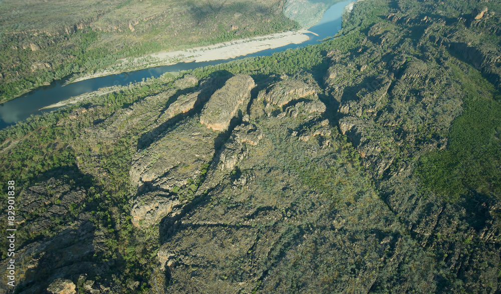 Aerial view of a river in Kakadu national park