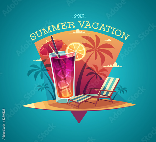 Summer card / poster / template. Vector illustration.