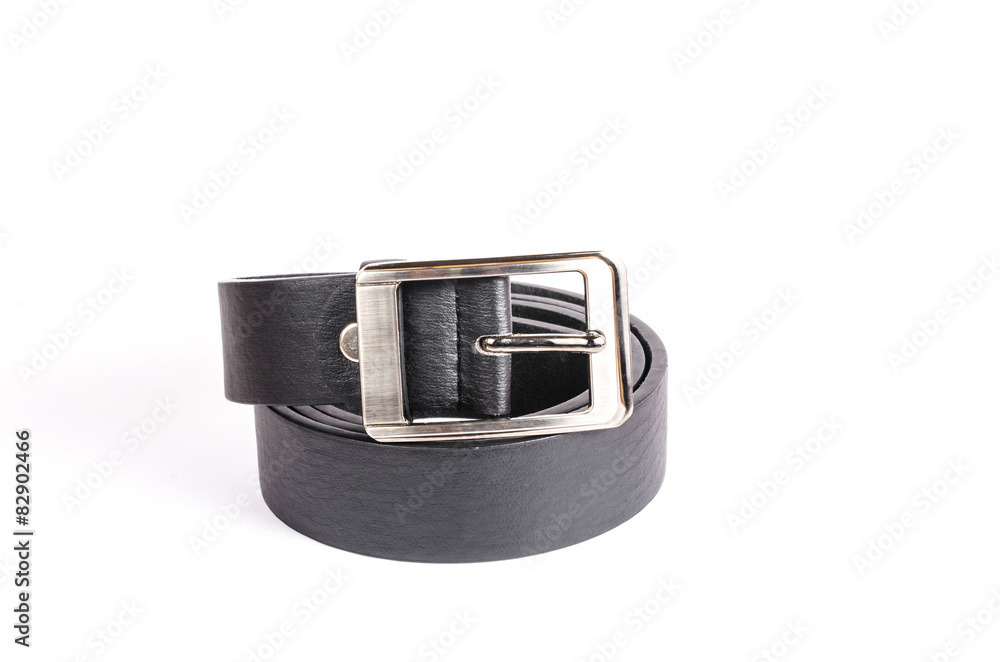 black leather belt isolated on white background black leather belt isolated on white background