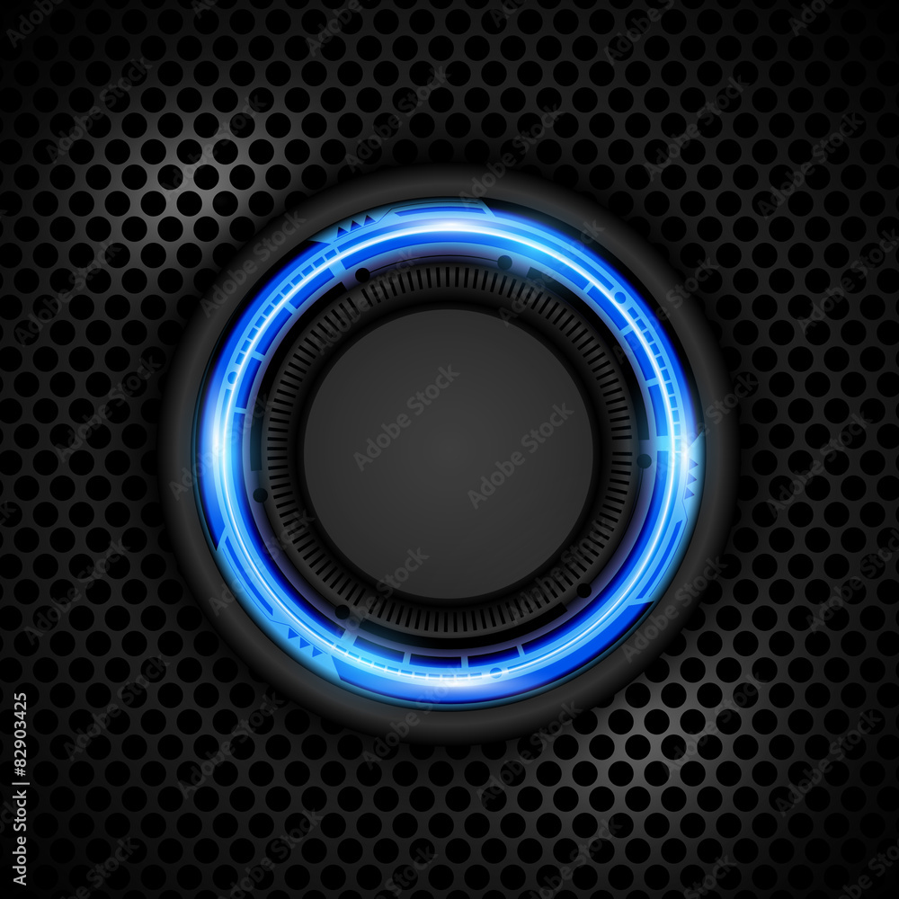 vector background technology button concept and steel texture