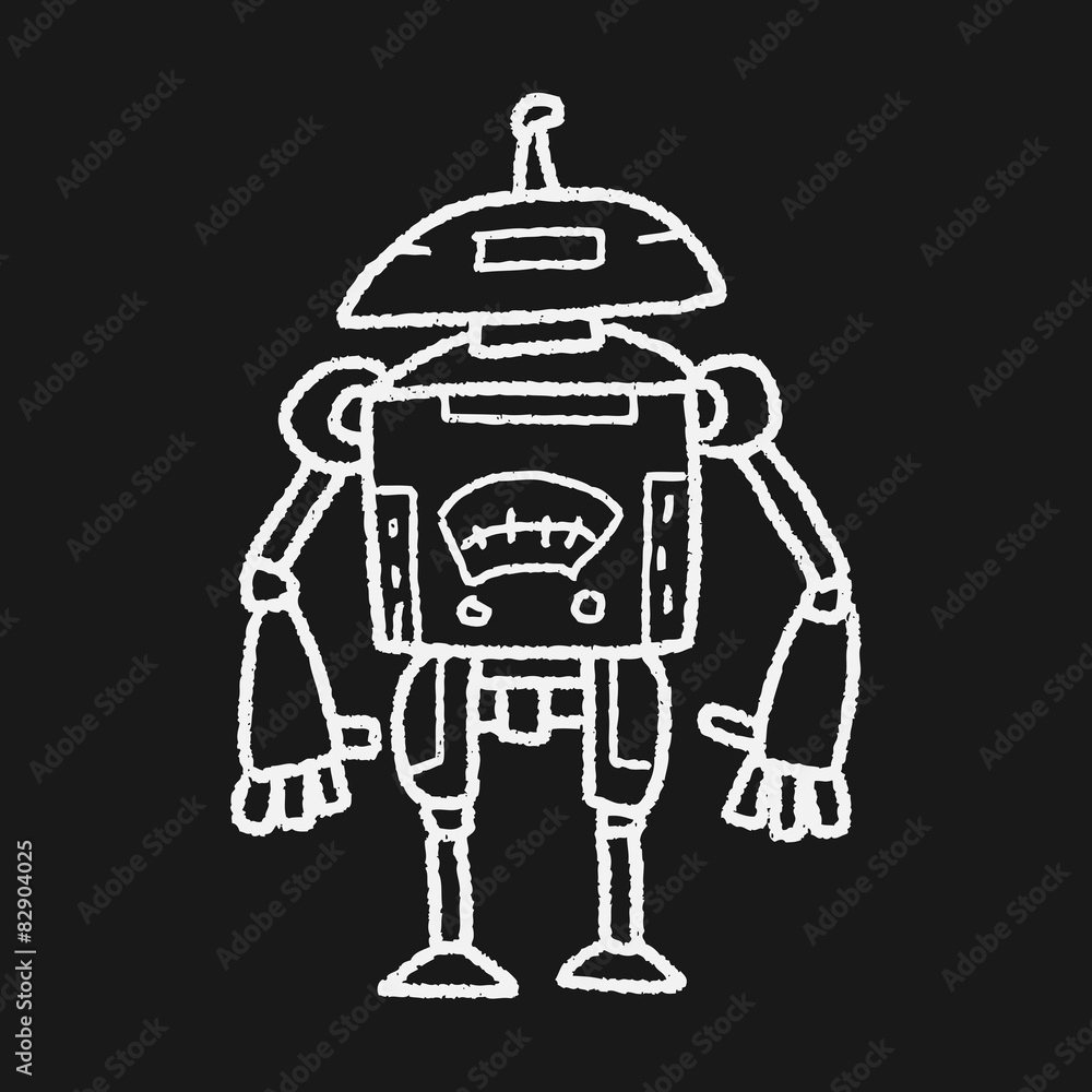 Naklejka premium robot doodle