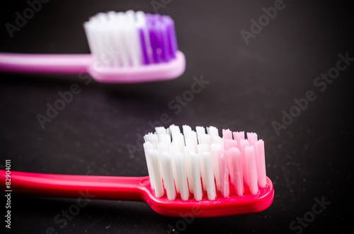 Set of colorful toothbrushs