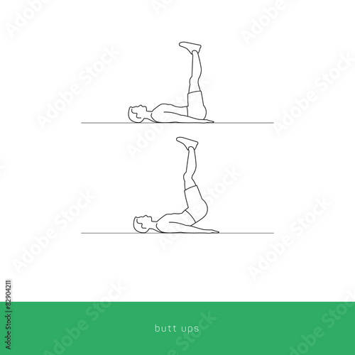Fitness Icon butt ups workout. Vector design.