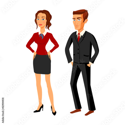 set characters design. office team. vector. man women