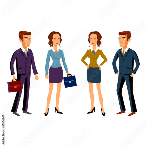 set characters design. office team. vector. man women