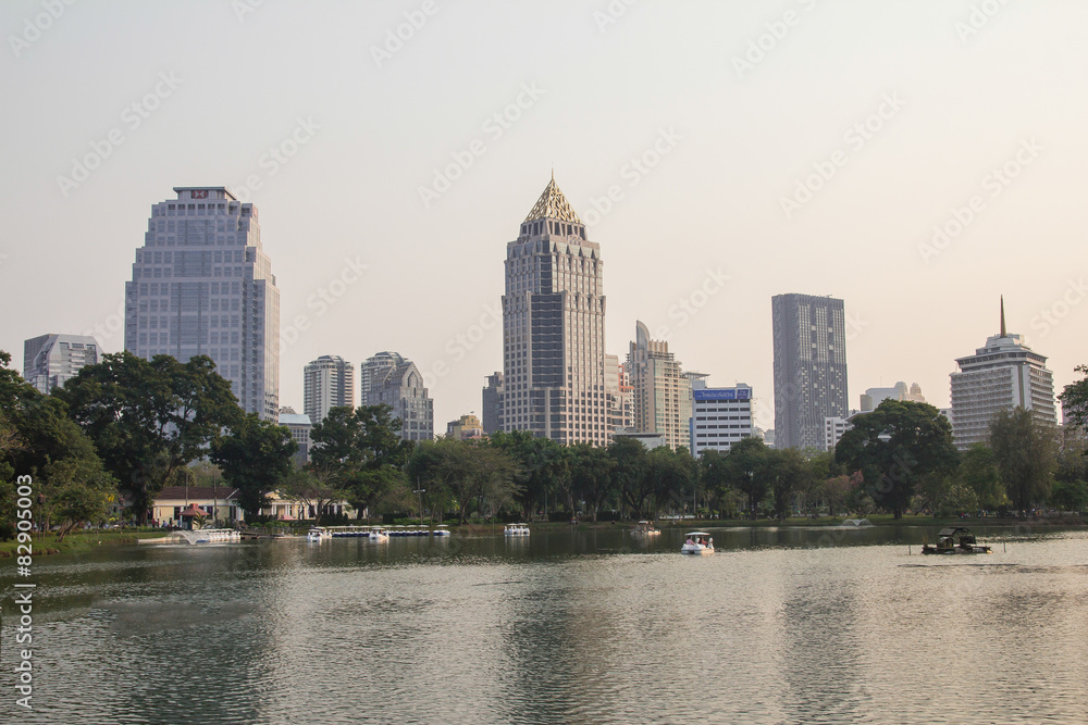 lake and city/Image Lake evening in Bangkok lake and city/Image Lake evening in Bangkok