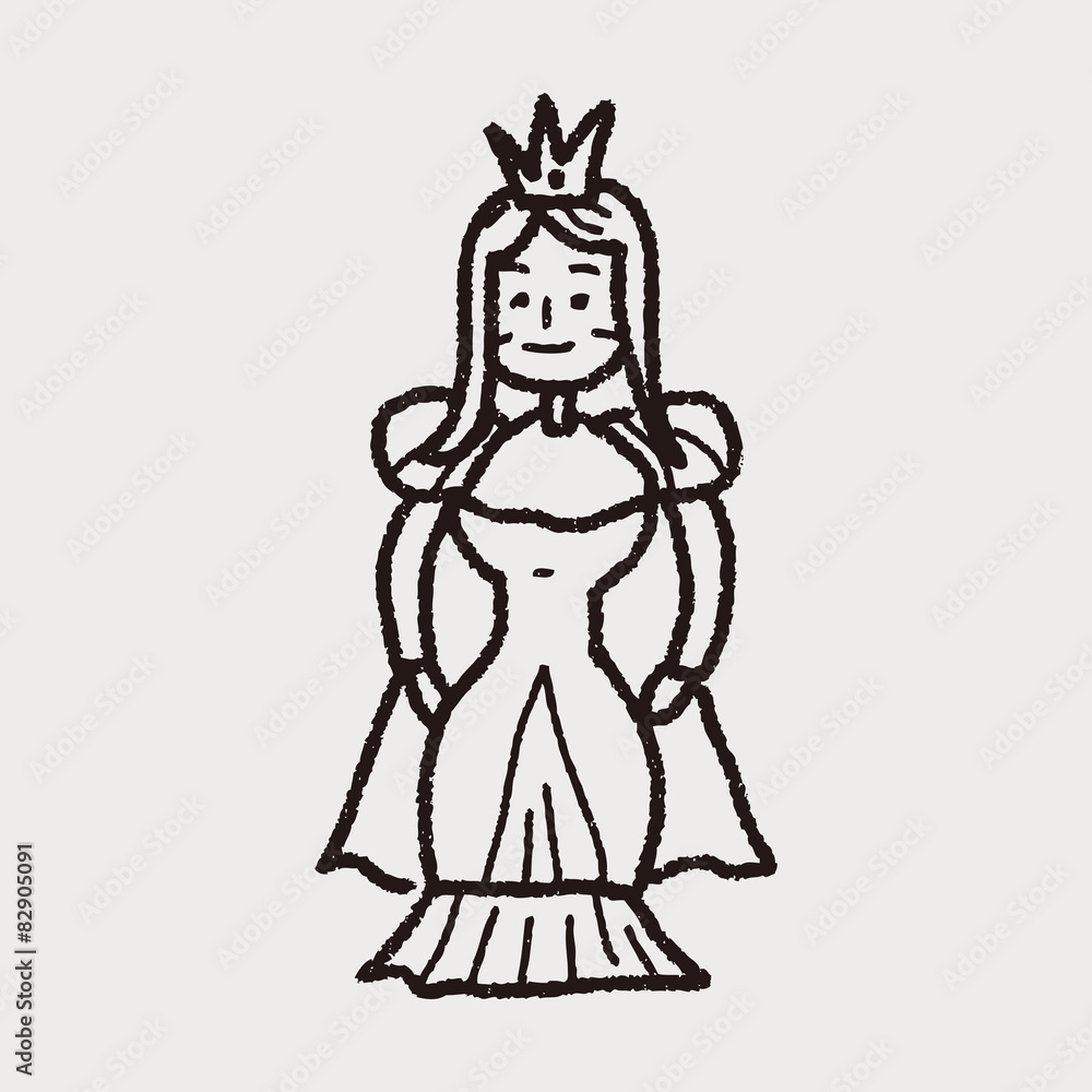 Fototapeta princess doodle