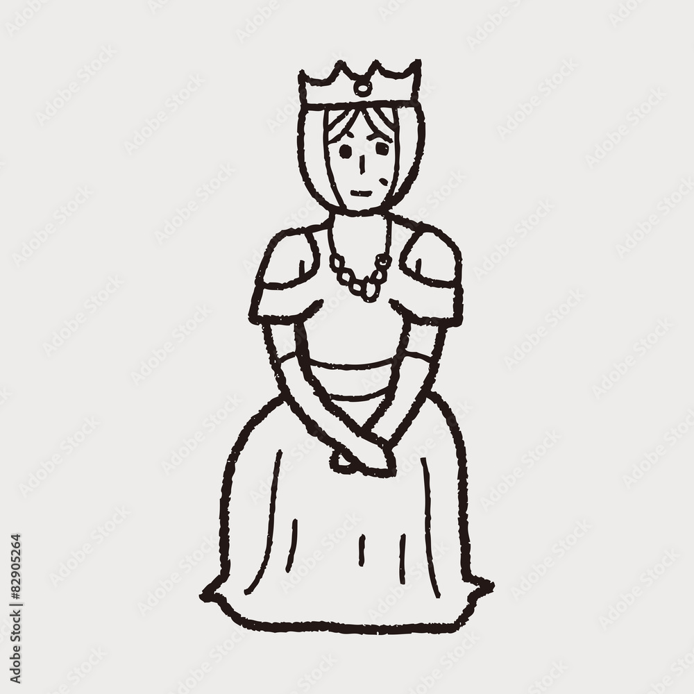 Fototapeta premium queen doodle