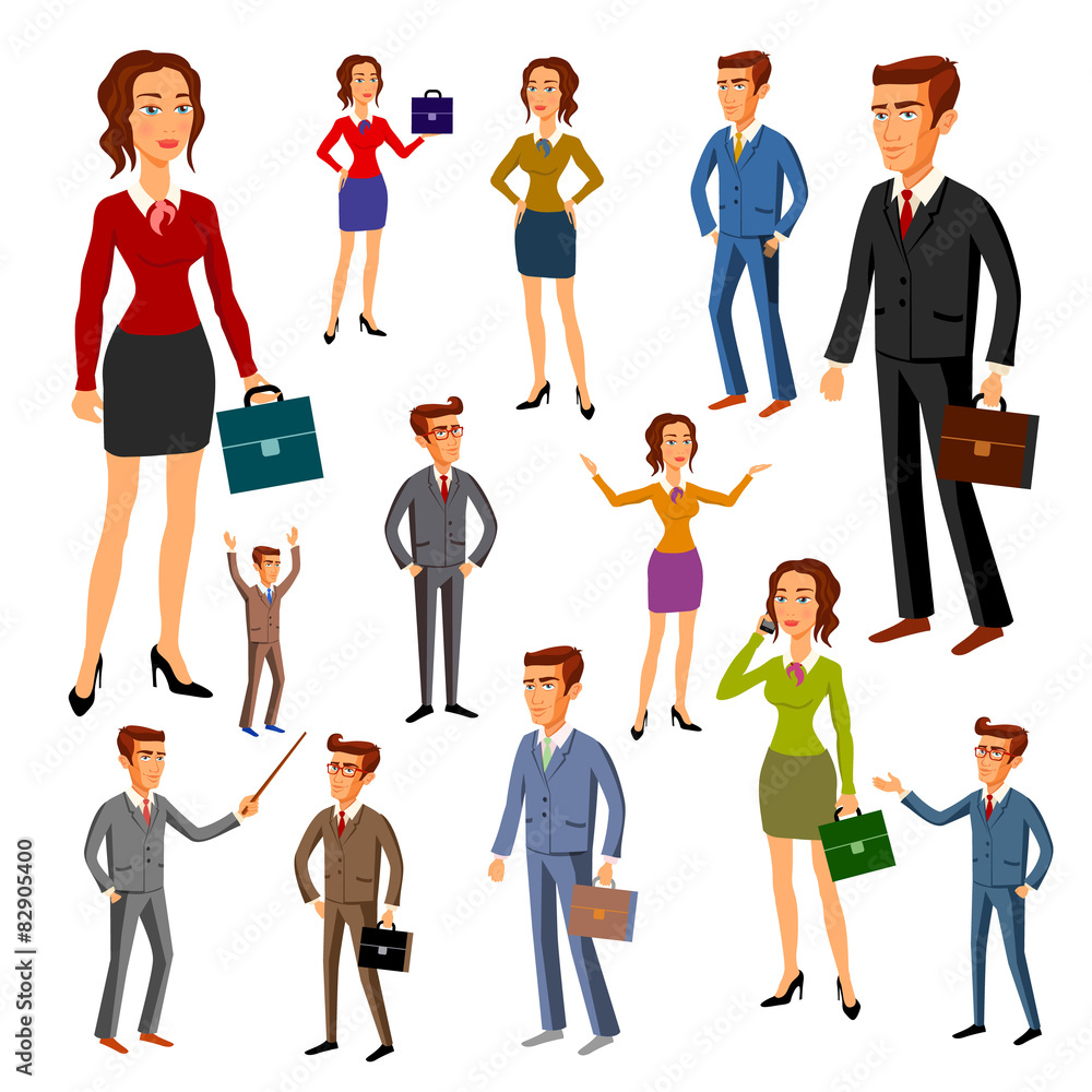 Fototapeta premium set characters design. office team. vector. man women