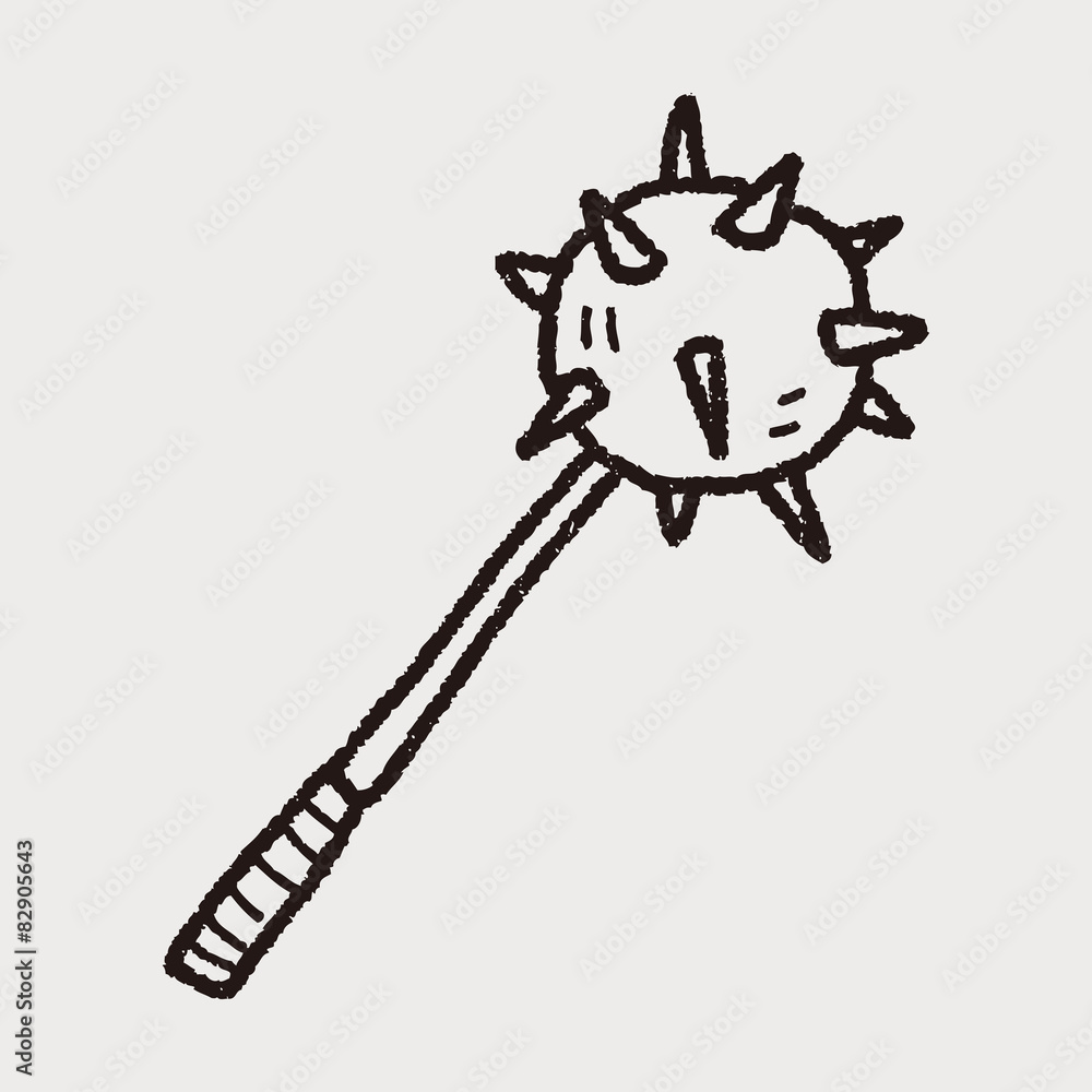 Fototapeta premium iron mace doodle