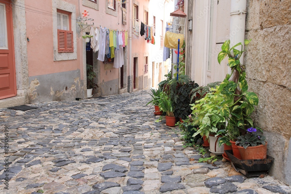 Small street in Alfama, Lisbon