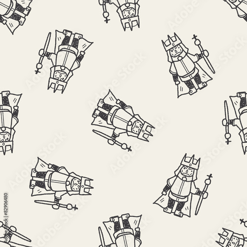 king doodle seamless pattern background