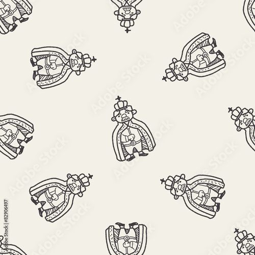 king doodle seamless pattern background