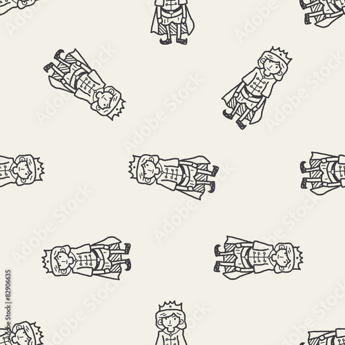 prince doodle seamless pattern background