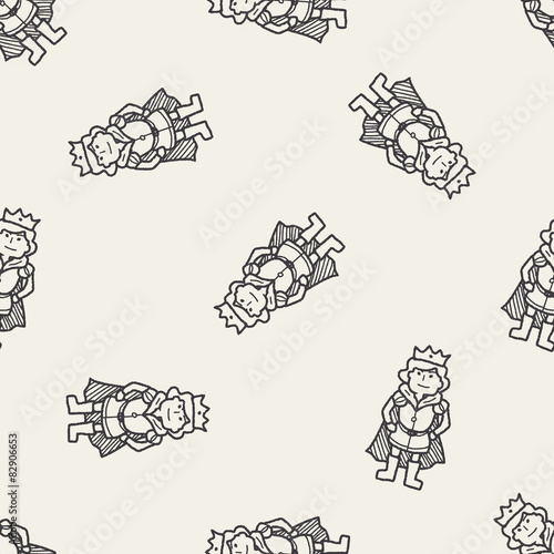 prince doodle seamless pattern background