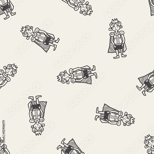 prince doodle seamless pattern background
