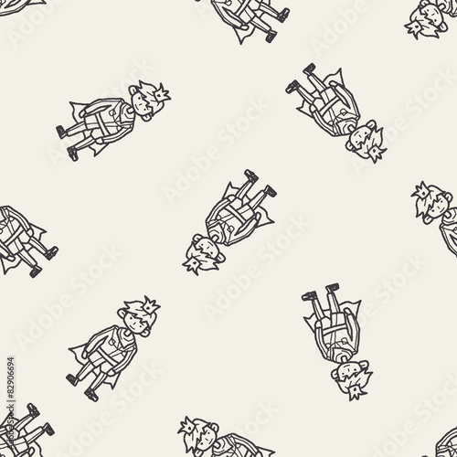 prince doodle seamless pattern background