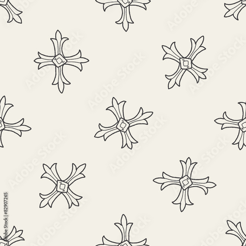 royal cross doodle seamless pattern background