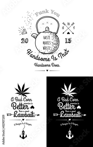 Trendy Retro Vintage Insignias - Badges vector set