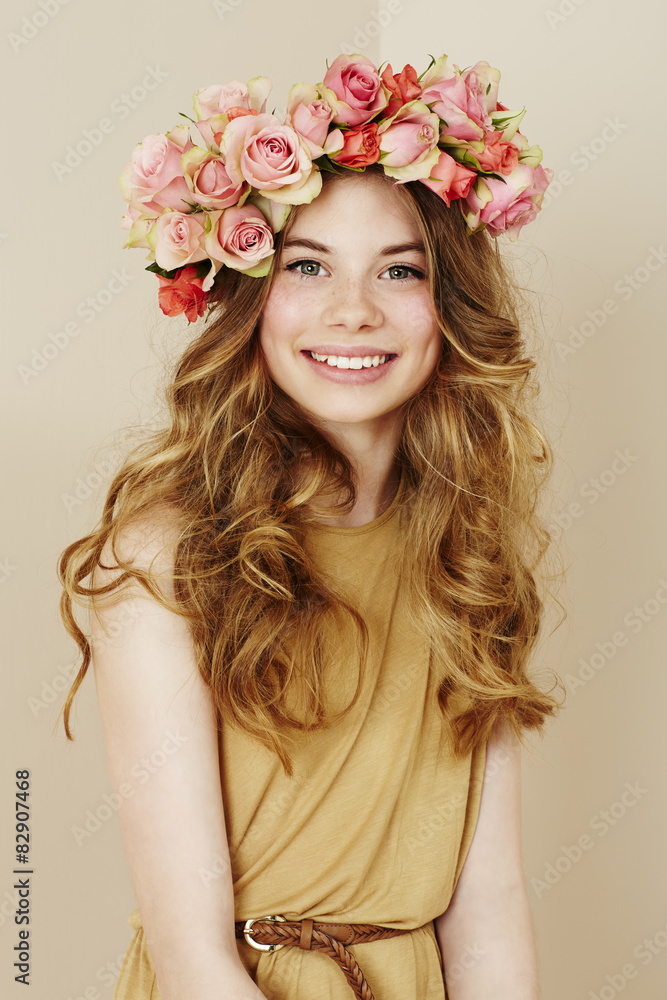 Portrait of beautiful flower girl