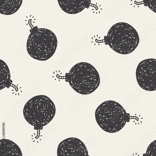 bomb doodle seamless pattern background