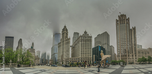 Chicago City Panorama im Nebel
