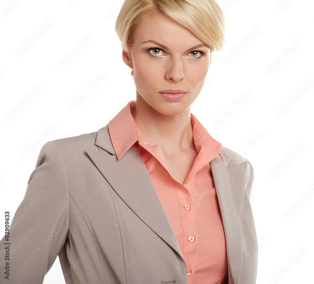 Closeup portrait of scandinavian young blonde businesswoman. Closeup portrait of scandinavian young blonde businesswoman.