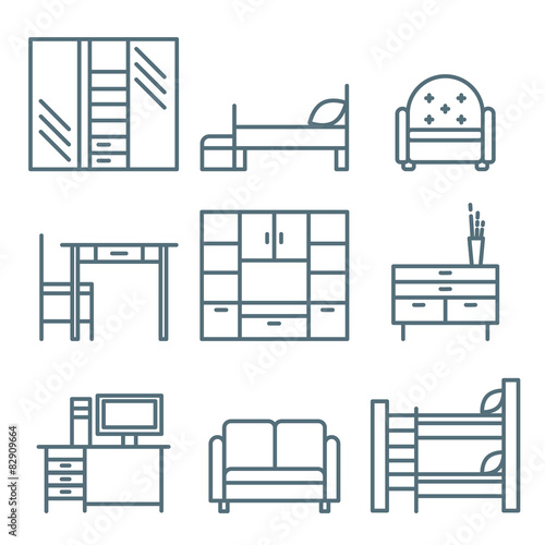 Home Furniture Icons Set