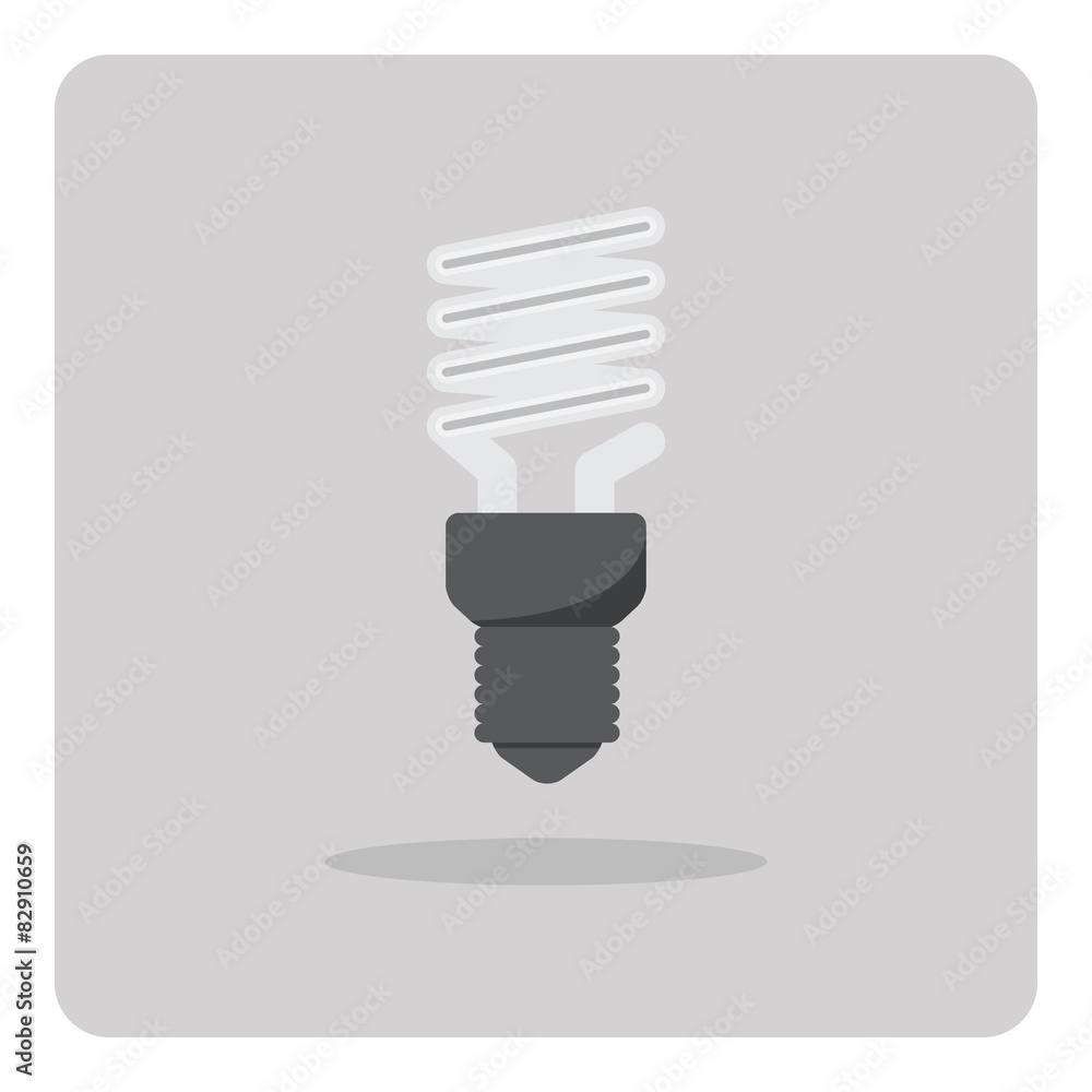 Vector of flat icon, light bulb on isolated background