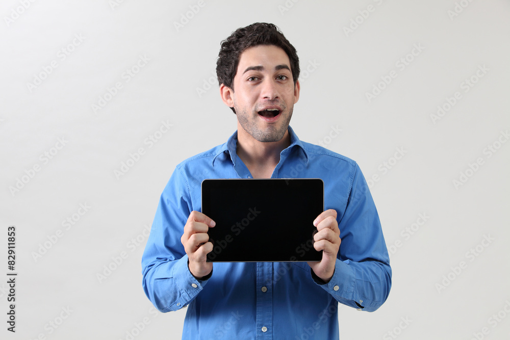 holding tablet holding tablet