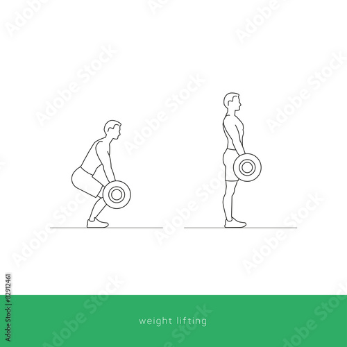 Fitness Icon weight lifting workout. Vector design.