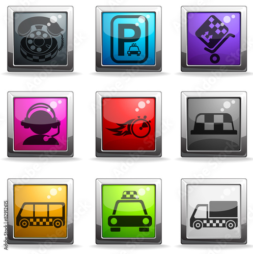 taxi services icon set