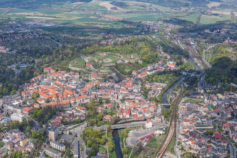 aerial view of  the Klodzko city center