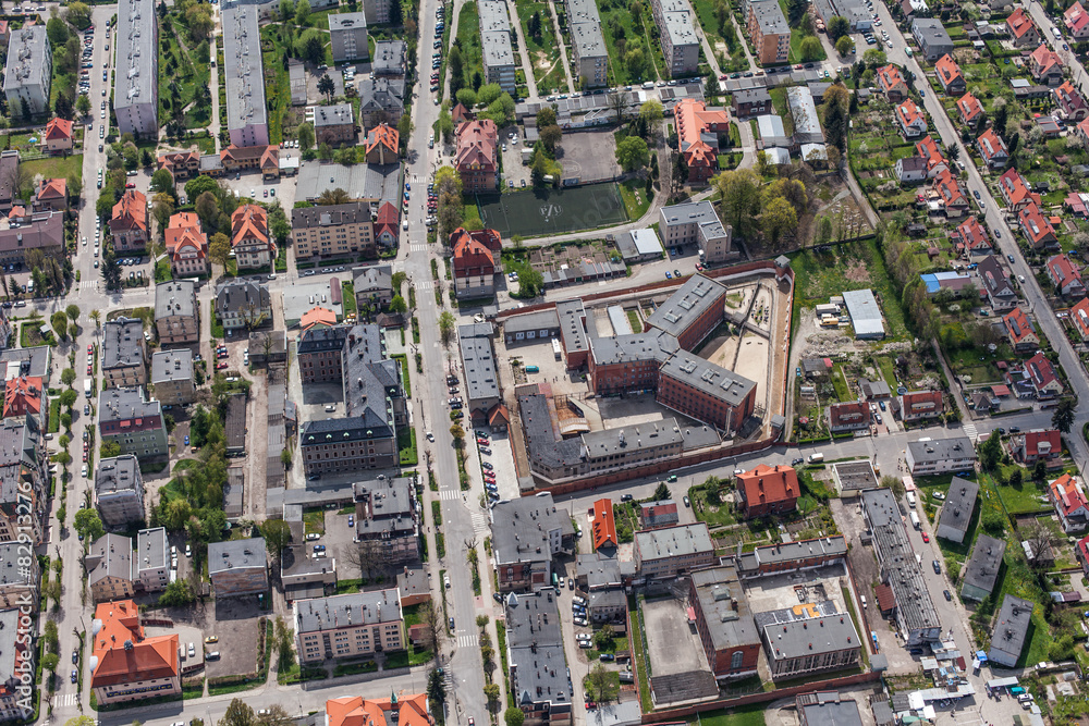 aerial view of  the Klodzko city jail
