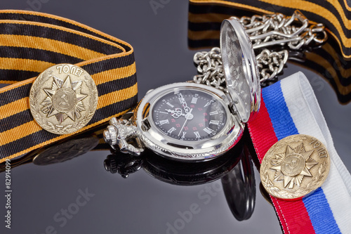 Badge struck at the Saint-Petersburg mint for victory day and po photo