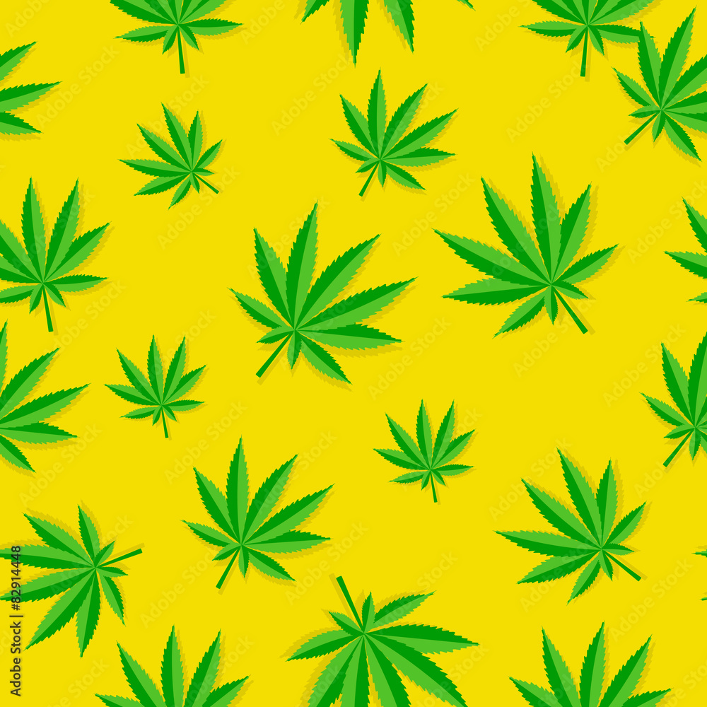 Abstract Cannabis Seamless Pattern Background Vector Illustratio