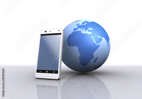 Wallpaper Mural スマートフォンと地球（ヨーロッパ,アフリカ） Torontodigital.ca